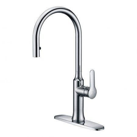 Anzzi Cresent Single Handle Pull-Down Kitchen Faucet, Polished Chrome KF-AZ1068CH